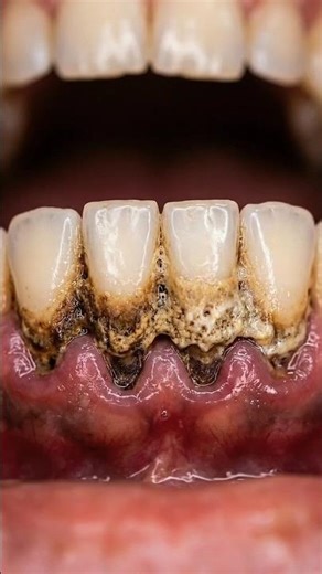 Brushing Isn't Enough – Hardened calculus bridge on lower anterior teeth