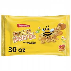 Malt-O-Meal Golden Honey O's Breakfast Cereal, Crunchy 30 oz Resealable Cereal Bag