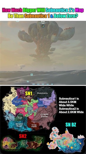 How Much Bigger Will Subnautica 2's Map Be Than Subnautica 1 & Below Zero? #Subnautica2