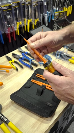 In bits, we trust! Our Insulated Screwdriver Set includes an insulated handle with 5 interchangeable insulated blades. The auto-eject mechanism works with just a twist, allowing an easy change of the blade … and it even comes with a convenient, space-saving carrying pouch too! Trust us, we’ve thought of everything. Get yours TODAY. 👇 https://www.kleintools.com/catalog/electricians-tool-sets/8-1-insulated-interchangeable-screwdriver-set | Klein Tools