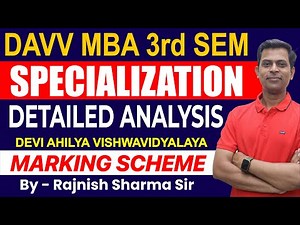 Mba 3rd Sem Syllabus | mba 3rd sem specialization | davv indore mba syllabus | rajnish sharma sir