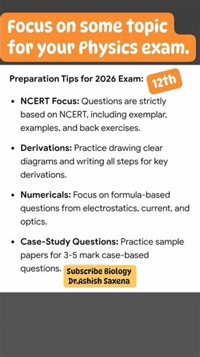 Focus on some topic for your Physics exam.