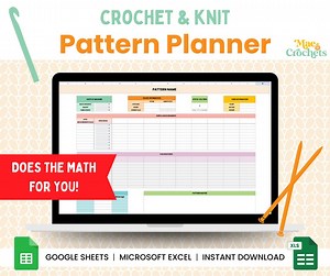Pattern Design Planner – Crochet & Knit Pattern Math Calculator for Designers (excel/google Sheets) - Etsy