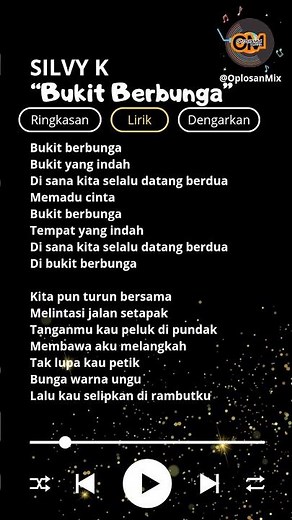 Lirik Lagu BUKIT BERBUNGA || #liriklagu #lirik #lyrics #lyricvideo #bukitberbunga #viraltiktok #fyp