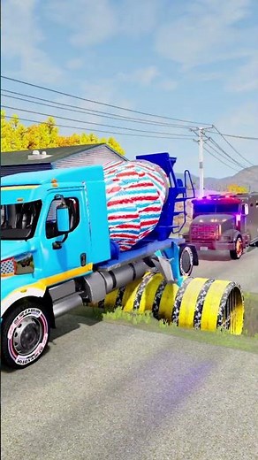 BeamNG.drive Truck vs Pipe Culvert Spintires Mudrunner Eps 209