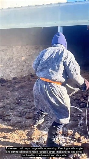 Handling a Wild Calf Carefully: A Close Call for the Herdsman