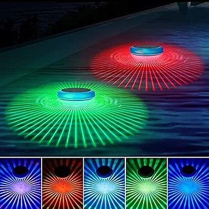Solar Floating Pool Lights,RGB Color Changing Pool Lights That Float,Waterproof Light up LED Pool Accessories,Solar Pool Light for Outdoor Swimming Pool,Pond,Hot Tub,Garden,Party Decoretion