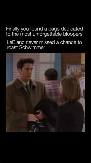Unforgettable Bloopers on Instagram: "Friends bloopers often show Matt LeBlanc teasing David Schwimmer whenever he flubbed a line or broke character. LeBlanc leaned into it, repeating mistakes or mocking the delivery until Schwimmer cracked even harder. Their dynamic made the bloopers especially entertaining because the teasing felt completely genuine. These moments gave fans a glimpse into the cast’s off-screen chemistry, showing how close they were after years of filming together."