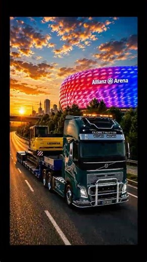 Mit dem XXL Transport an der Allianz Arena vorbei 😳