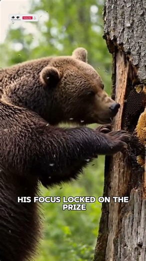 This Predator Made One Mistake ... And Paid for It Instantly!🐻🐝 #wildlife #shorts