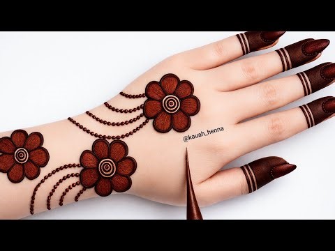 Very simple unique style mehndi design for back hand|new easy mehndi design 2026 | mehandi designs|
