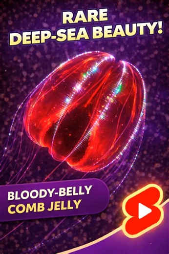 Bloody-belly comb jelly #viral #marinelife #universe #clarity #science #deepsea #facts #ocean
