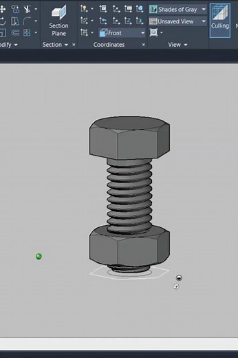 How to make 3D modeling in AutoCAD AutoCAD modeling of Nut Bolts in 60 Seconds |#3d #shorts #autocad