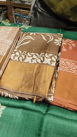 7.2K views · 145 reactions | In a search for some saree this Durga puja? If so, we have got to you Pure Tussar Zari Par, these sarees have floral prints motifs and comes in various color suitable for the festive season. ✨ Pure Tussar Saree is very comfortable to wear as it has soft texture saree. You can order this breathable and durable saree by contactin us on WhatsApp at (+91) 8017170431 . . . . . #saree #sarees #Bhojraj #LegacyofBhojraj #silksarees | Legacy of Bhojraj | Facebook