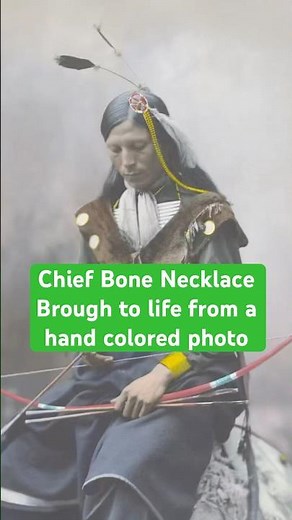 Chief Bone Necklace of the Oglala Lakota, c. 1899. Brought to life from a photo