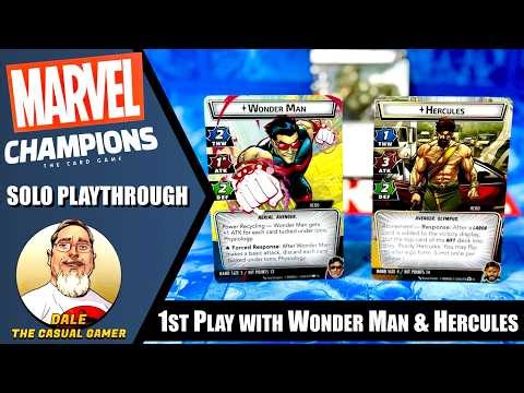 MARVEL CHAMPIONS 1st Play With WONDER MAN & HERCULES Solo Playthrough | Fantasy Flight Games