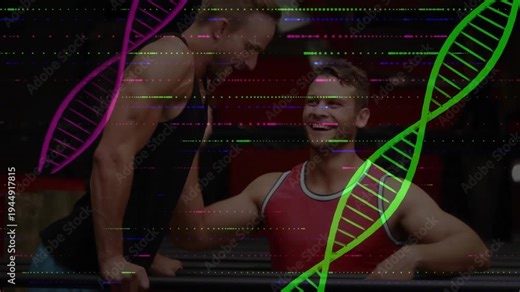 Left man gripping ropes starting assisting leg hold, right man bracing, smiling, training