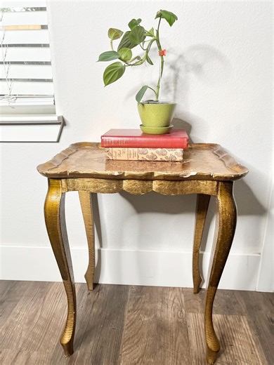 Vintage Italian Florentine Gilt Tray Table, Hollywood Regency Accent Side Table - Etsy