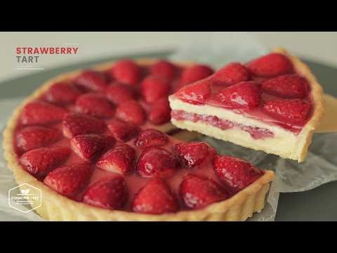 Glassy Strawberry Tart Recipe | Vanilla Custard Cream & Glossy Strawberry Syrup Glaze