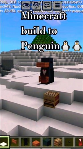 Minecraft build to Penguin 🐧 🐧 #Minecraft #Minecraftshots #shorts