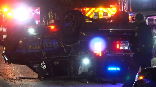 HPD update: Officer, K-9 recovering after rollover crash while responding to call