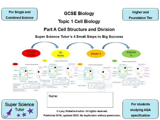 GCSE AQA Biology Topic 1A Cell Biology, Microscopy, Differentiation With Free Recordings and Exam Qs
