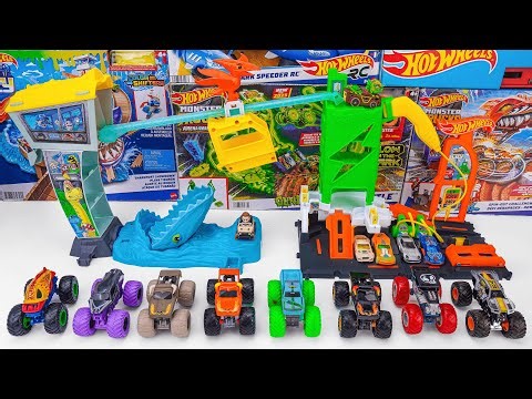 Hot Wheels Collection Unboxing Review ASMR | City Sharkport Showdown With Monster Trucks