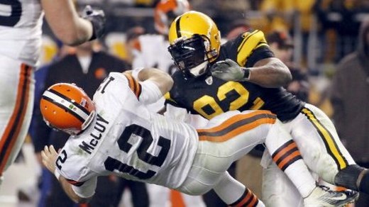 The James Harrison hit on Colt McCoy, 10 years later
