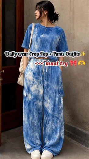 Trendy Daily Wear Crop Top With Pants Ideas👟✨ #Shorts #fashion #dailywear #ootd #style #outfitideas