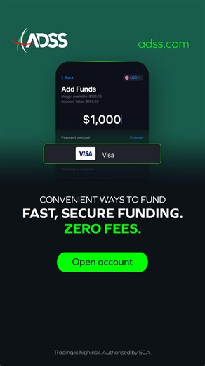 Funding made simple. Deposit with no fees via Google, Apple, or Samsung Pay, bank transfer, or major debit/credit cards. Plus, enjoy a $1,000 welcome credit. T&Cs apply. Trading CFDs is high risk. Authorised by the SCA. | ADSS