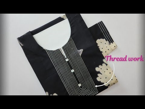 How to Finish Thread Work Neck Design NEATLY | easy Sewing Tips || Cotton kurti Design