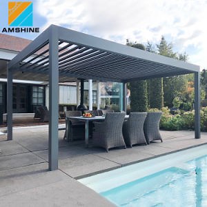 [Hot Item] Intelligent Adjustable Louver Roof Outdoor Canopy Aluminum Pergola Prefab House for Outdoor Entertainment