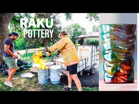 RAKU FIRING - the CRAZIEST way to finish pottery!