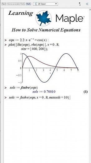 How to Solve Numerical Equations in #Maple #LearningMaple