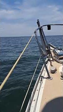 Freedom 33 Cat Ketch silently sailing on the Chesapeake bay.