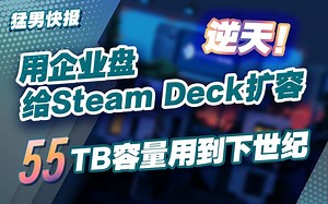 【猛男快报】逆天！用企业盘给Steam Deck扩容，55TB容量用到下世纪