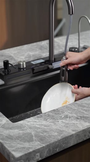 Lefton on Instagram: "Christmas is almost here! Don’t forget the gift. 🎁 💝 Lefton 33”x22” Waterfall Stainless Steel Single Bowl Workstation Kitchen Sink with Digital Temperature Display-KS2206L-PRO #faucet #kitchen #kitchensink #kitchenremodel #sink #waterfallsink #christmassale"