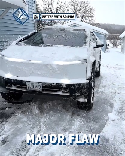 The Cybertruck has a unique design that wasn't made for the snow 😬🌨️ | UNILAD Tech