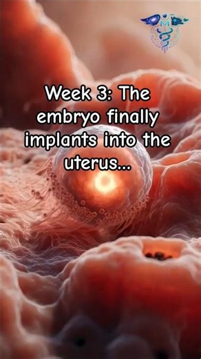 Week 3 of Pregnancy 🤰 | The Moment Life Begins Inside the Uterus! Microscopic Implantation Animation