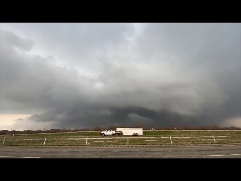 Storm clouds swirl above Decatur as strong winds batter Northern Texas