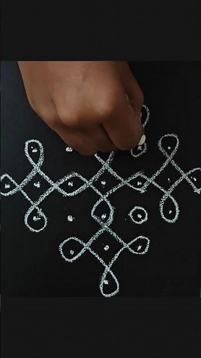 7 Dots Easy Rangoli Design | Simple Daily Kolam | Rangoli With Joy #shorts