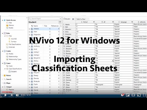 NVivo 12 for Windows: Importing Classification Sheets