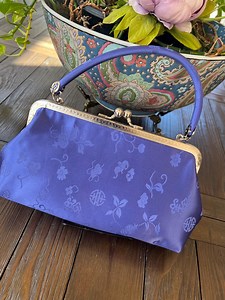 Beautiful Lilac Asian Inspired Satin Print Evening Bag/silver Accents - Etsy