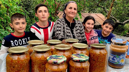 Cooking eggplant caviar the old-fashioned way in Azerbaijan