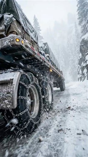 Tires Spinning! Massive Load Stuck on Snowy Road