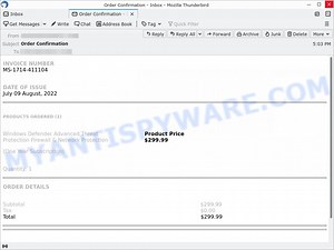 Windows Defender Subscription EMAIL SCAM (Virus removal guide)