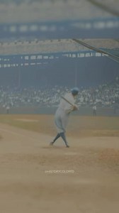 Restored footage from 1920 of legendary baseball player Babe Ruth, playing for the New York Yankees, filmed in slow motion (using a high-speed camera) hitting a home run in Cleveland, Ohio against the Cleveland Indians. Footage upscaled and “colorized” by HistoryColored using AI technology. Footage originally from: Baseball slow motion pictures—how Babe Ruth knocks a home run, Library of Congress #history #baberuth #baseball #yankees #ruth #restored #historicalfootage | Home Run Central