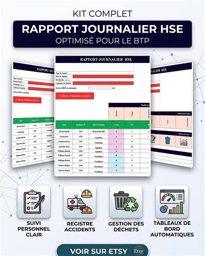 Excel Template for Daily HSE Reports for the Construction Industry - Professional. Automated and Customizable (HSE Daily Reporting) - Etsy Canada