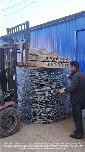 Gabion baskets compressing technique