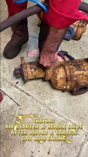 Testing Air Starter and Bendix Drive After Repair – CAT 3516 Engine #caterpillar #offshore_oil_rigs